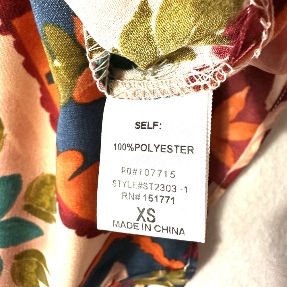 Le Lis‎ XS Retro Bloom Button Front Top Floral 70s Oversized Autumn Fall - Picture 6 of 11